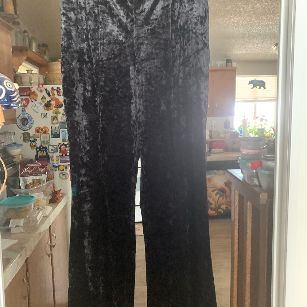 LuLaRoe Adele Luxe Black Crushed Velvet Stretch Fabric L